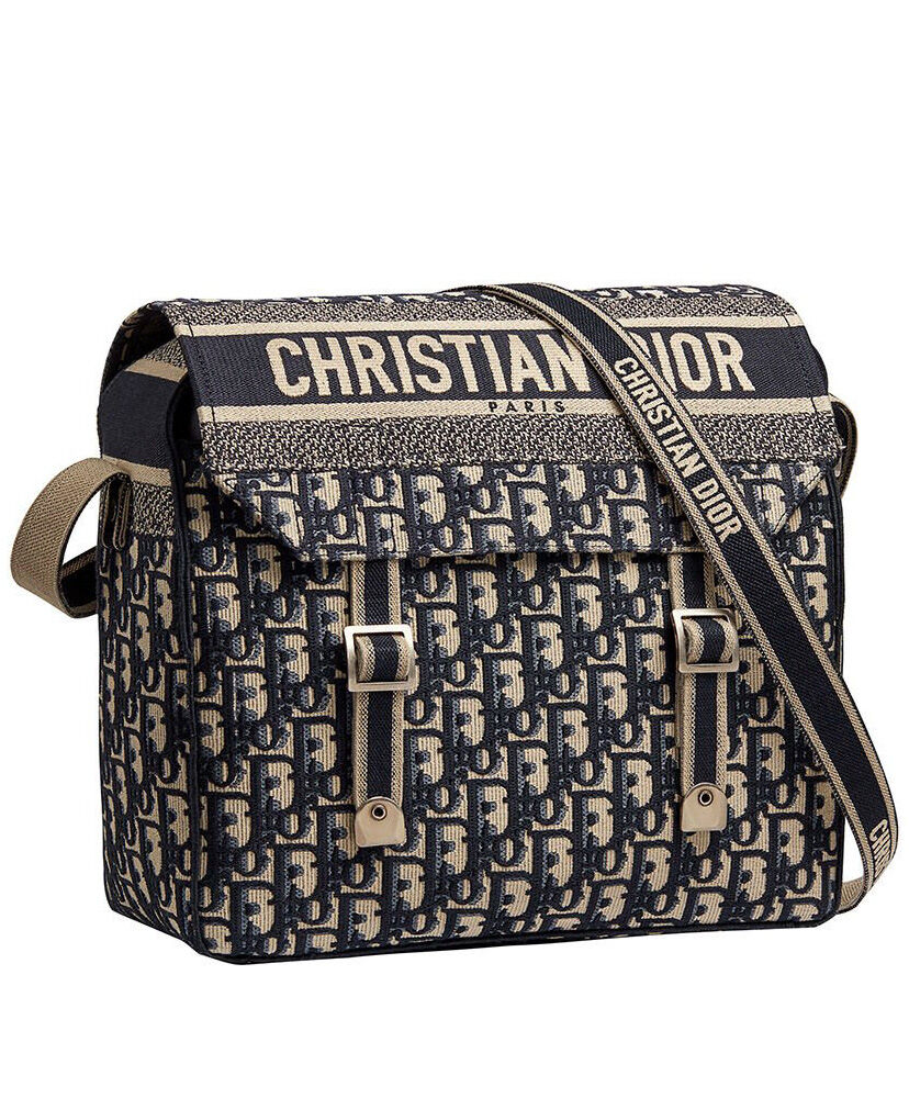 Christian Dior Diorcamp Messenger Canvas Bag Dark Blue